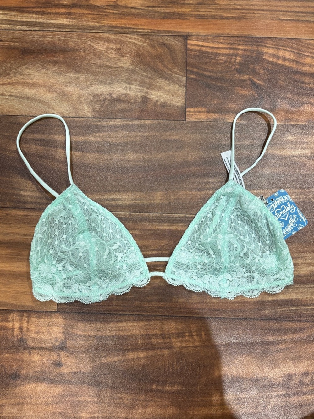 Free People Intimately Lace Triangle Bralette - Mint Green